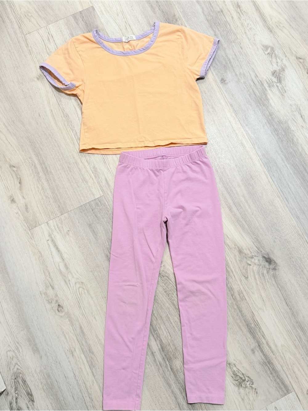 Jolie & Joy Shirt Cat & Jack Leggings Size 6/7 Pink & Orange Set
